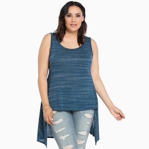 Women's TORRID Speckle Hi-Lo Tank Top Heather Blue Sz. 1x 14-16